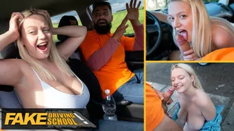Fake Driving School - Big natural tits blonde hardcore sex and facial after near miss with Fake Taxi