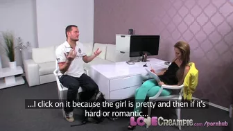 Love Creampie Big cock shoots a ton of cum deep inside casting agents pussy