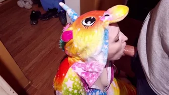 Cutie in a suit greedily sucks my dick