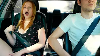 Surprise Verlonis for Justin lush Control inside her pussy while driving car in Public