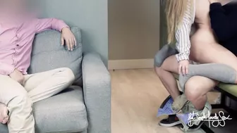 Hubby watches a fan fucks his wife. DP with anal plug. Cuckold creampie cleanup fantasy.