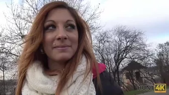 HUNT4K. Cuckold is sitting on the couch and watching dirty sex