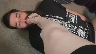 Foot Slave Husband Jacks Off With My BBW Foot in His Face