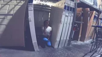 Submissive friend sucks me dry in Lowe's & Home Depot - Facial!