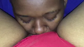 I Ate And Slurped her pussy up Than she rode my strap in reverse