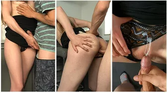 Mon copain me baise sur la chaise de la cuisine en rentrant à la maison - couple amateur français