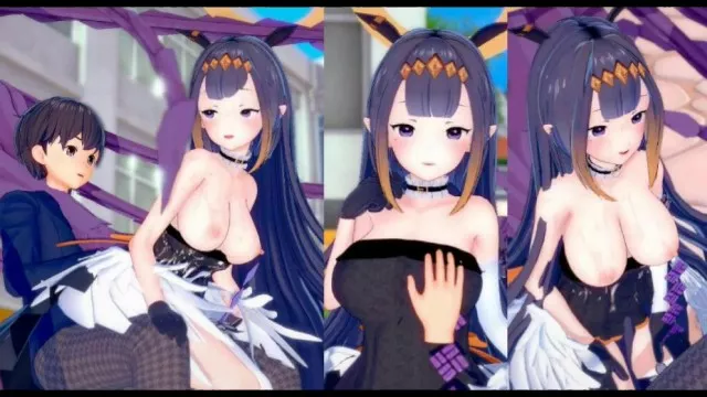 Hentai Game Koikatsu Have sex with Big tits Vtuber Ninomae Ina  