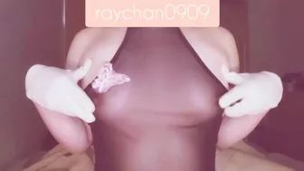 【Nipple Masturbation】Nipple orgasm with a transparent cheongsam and tongue vibrator