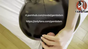 Amazing Mistress Allowed Her Slave to Grind His Bare Dick Up and Down Over the Latex Leggins-Gembdsm