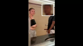White girl Drool and gag all over BBC in Mall bathroom