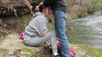 Fucking my cute face off trail till he cums in my mouth