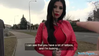 Public Agent Big Tits and tattoos fucked outside