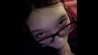 Listen to this teen gulp down cum in a car! You can hear her swallow it