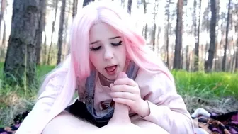 Cutie took me to the forest and gave me a hot blowjob