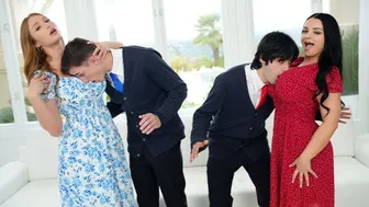 Loser Stepsons Can't Talk To Girls So Their Big Boobs Stepmoms Teach Them How To Treat A Real Lady