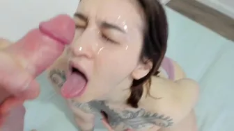 Huge cumshot compilation with facials, creampies and cum in mouth for sexy young lady