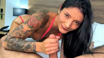 Big ass Latina takes it in both holes