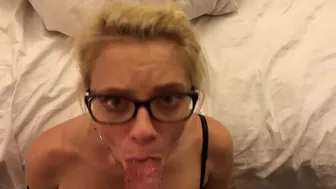 Deepthroating till you cum on my glasses