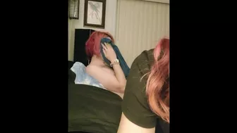 Teen cums fast in milf's ass. Too horny to hold it!