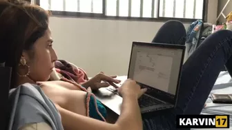 He forgets his university homework for fucking stepbrother doggystyle