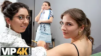 DYKE4K. Lady boss knows how to satisfy her assistant and new office worker