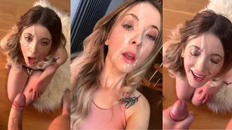 HUGE facial on cute British amateur - Jade Vow