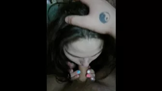 The neighbor decided to pay off the debt with a blowjob