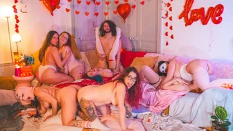 My boyfriend doesn't know who to choose among 7 girls - Reverse Gangbang French Orgy