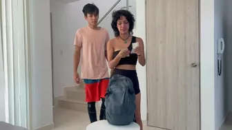 Little Latina pays her debt to her older stepbrother with a nice fuck and cum in her nice pussy.