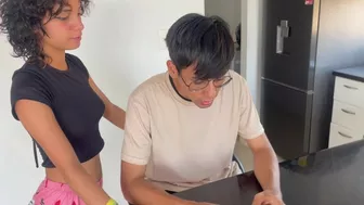 Little stepsister has to pay for her new cell phone with hard sex with her older stepbrother.