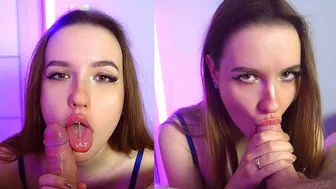 POV sweet blowjob with cum in mouth - Sunako_Kirishiki