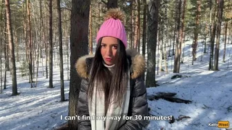 A girl got lost in the forest and met a forester, thanking him with sex - Creampie