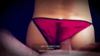 CLIP SECRETARY WEARING LINGERIE RED SILK PANTIES AND FISHNET STOCKINGS TO GOT CUM IN JUICY ASS