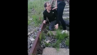 Fucked on the railway for all neighbors to see - full vid on my Onlyfans (link in bio)
