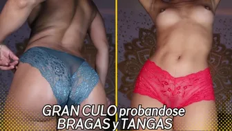 BIG ASS trying on PANTIES and TANGAS