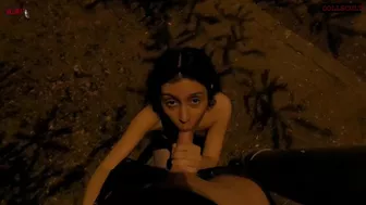 Sissi sucks my cock in the street and I cover her face in cum - DOLLSCULT