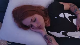 Blowjob after waking up hot readhead teen. Cum in Mouth, amateur blowjob