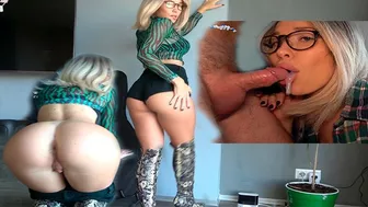 in denim shorts and high leather boots. I fucked her in the throat and pussy.