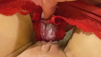 This panties hide such a dirty secret! Extremely creamy wet panties and pussy close up pov