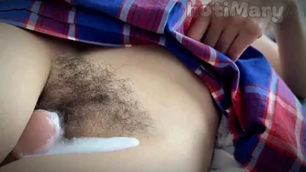 big dick stepdad fucking hairy horny pussy closeup ukskirt and cumshot