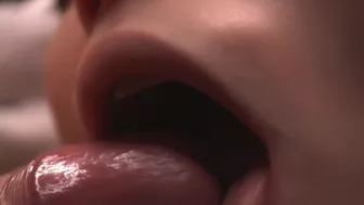 She caressed my bridle and balls with her tongue, for which she received a creampie