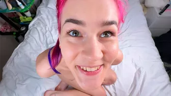 Fuck from behind and creampie her pussy with love POV. English subtitles