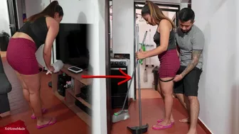 The maid did not expect this to happen to her on her first day at work.