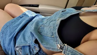 Beautiful College Girl Showing Me Her Big Natural Tits in the Car