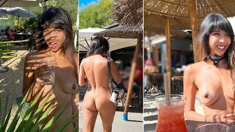 Dared to Talking to Restaurant Owner Naked in Public Bar