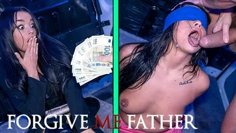Ukrainian babe squirting during hardcore rough fuck and blowjob in van