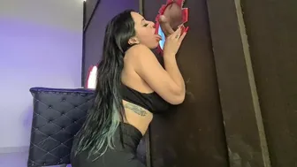 Beautiful slut fucks without a condom with a stranger in glory hole Michelle Aldrete