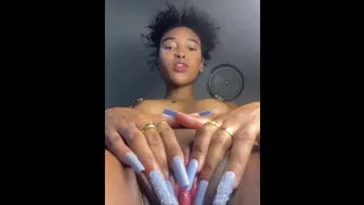 Talking dirty ( spitting fetish ) while playing with my wet pussy