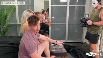 BEHIND THE SCENES: rocker dude fucks fucked by red head and petite slut!