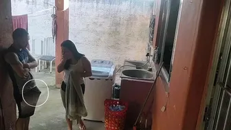 wife left and the maid couldn't resist my erect dick